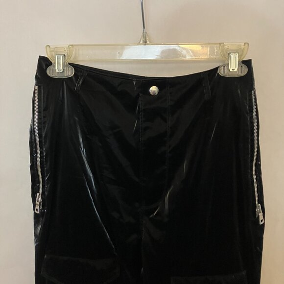 RtA Womens Harlan Pilot Pants XS Flux Black Faux Patent Leather Glossy NWT $325 - Picture 8 of 16